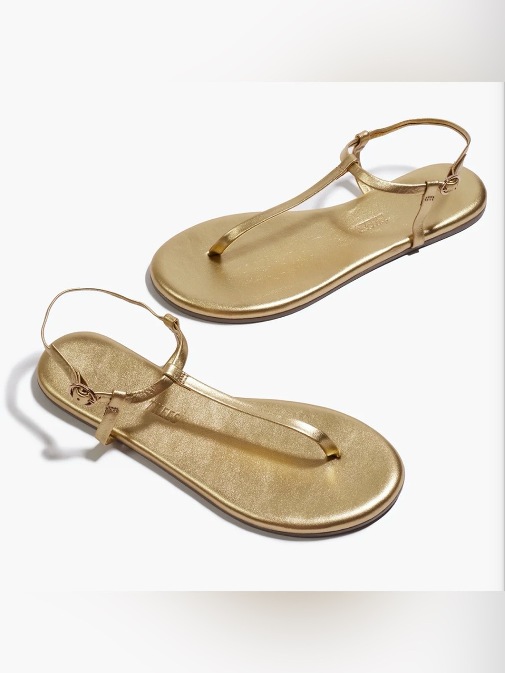 TKEES Women’s Mariana Metallics T-Strap Gold Sandals Size 9